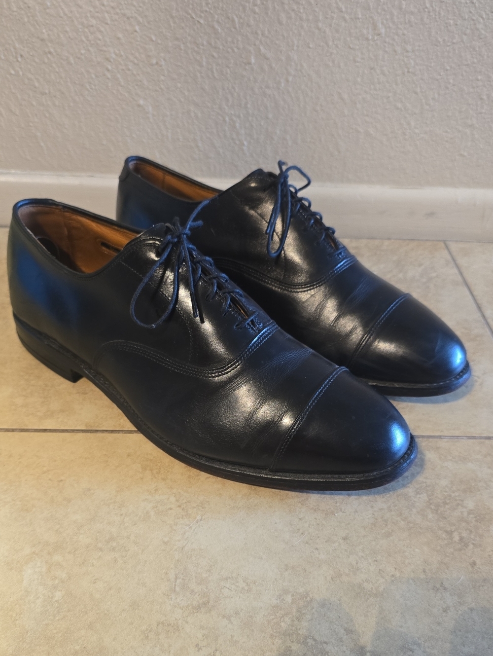 Allen Edmonds Black Cap-Toe Derby Oxfords